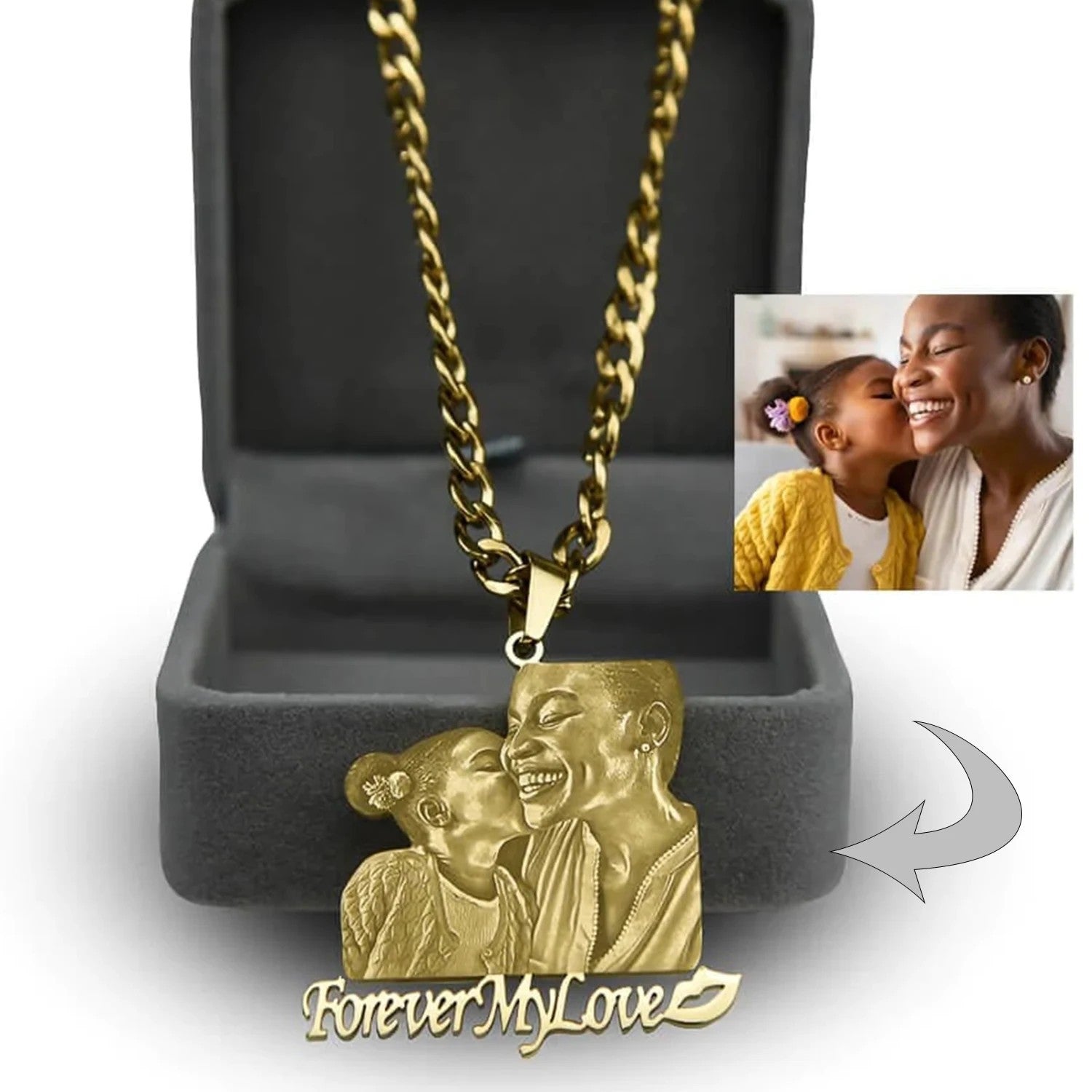 Custom Engraved Photo Pendant